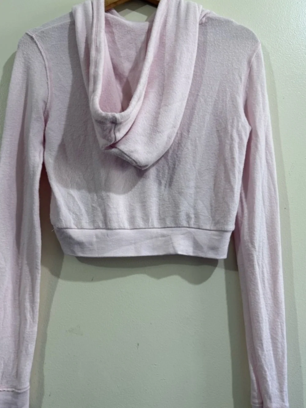 ALO Yoga Pale Pink Cropped Hoodie